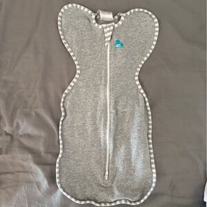 Love to dream Grey Butterfly Swaddle Sleep Sack with Stripe Trim